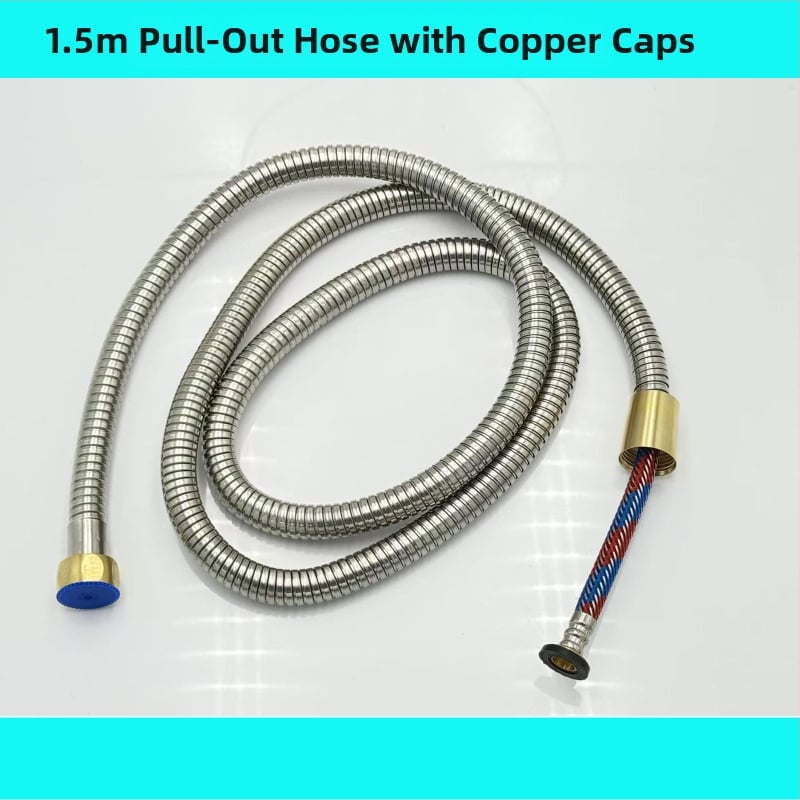 Ανοξείδωτος σωλήνας ντους, μοντέλο 1085, ονομαστική πίεση 15 kg, θερμοκρασία λειτουργίας 0–100°C, χειροκίνητη εγκατάσταση