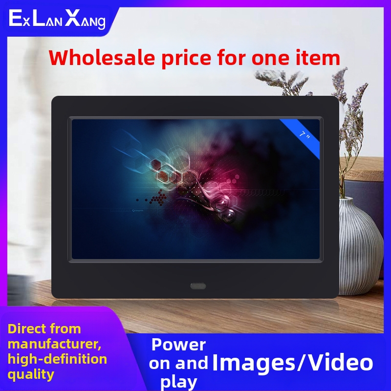 7-palcová HD LED digitálny rámček s prehrávaním z kariet; prehráva fotografie a videá; rozlíšenie 800×480; podpora SD/USB/MMC kariet; pomer strán 16:9; model DPF-706