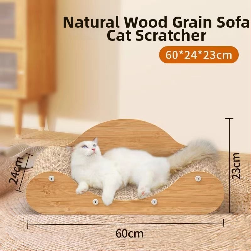 Δίσκος γρατσουνίσματος για γάτες σε σχήμα L, κάθετος, ανθεκτικός στη φθορά και χωρίς τρίχες, μεγάλος, από κυματοειδές χαρτόνι