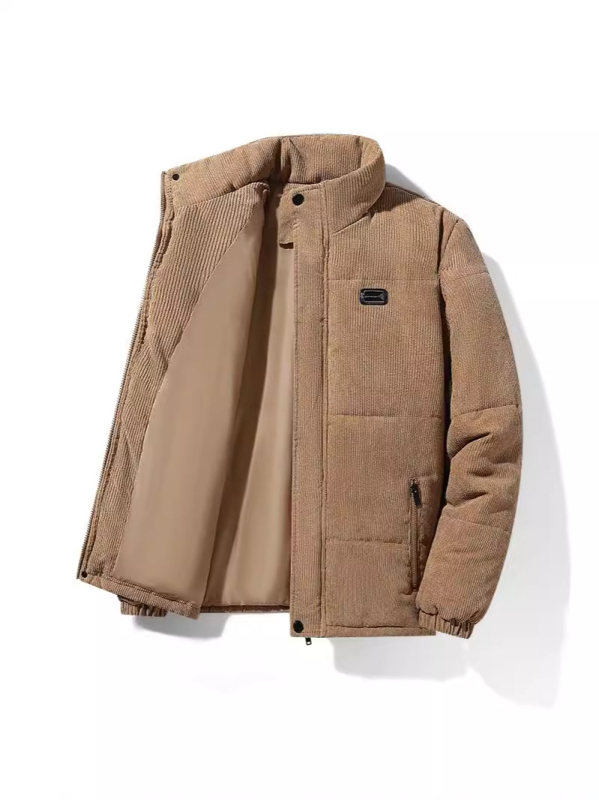 Muška fleece jakna s stojećim ovratnikom, zatvaračem na zip, bočnim džepovima, dugim rukavima, zimska jakna