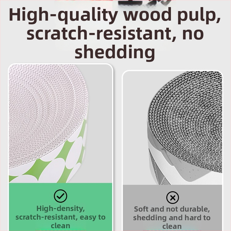 Ενσωματωμένη φωλιά γάτας και επιφάνεια γρατσουνίσματος από κυματοειδή χαρτόνι, διπλής όψεως ανθεκτική στη φθορά, κυκλική βάση γρατσουνίσματος