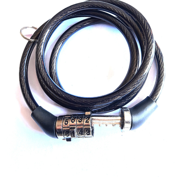 Katanac za bicikl s 4-znamenkastim kodom, čelični kabel, ABS kućište, model 15615, težina 150 g, pogodna za bicikle, električne bicikle i motocikle, cestovne i planinske bicikle