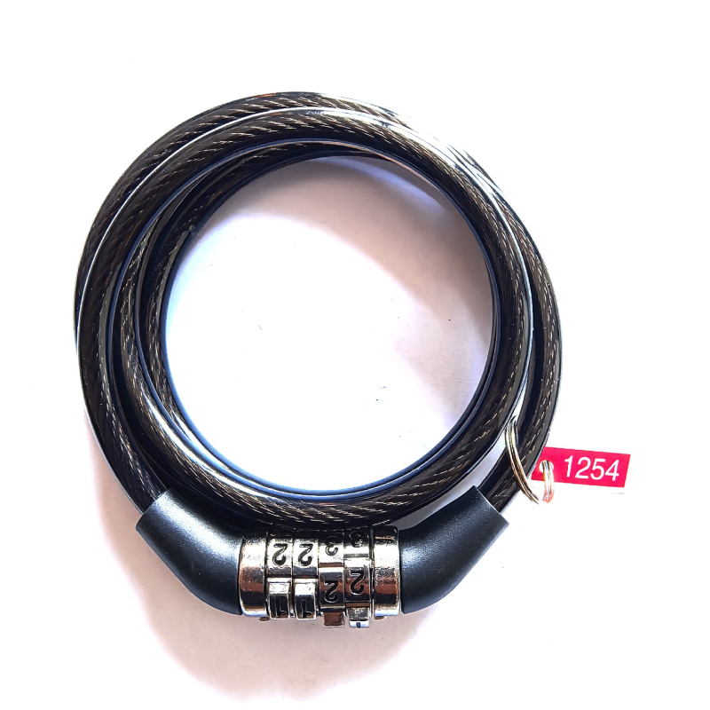 Katanac za bicikl s 4-znamenkastim kodom, čelični kabel, ABS kućište, model 15615, težina 150 g, pogodna za bicikle, električne bicikle i motocikle, cestovne i planinske bicikle