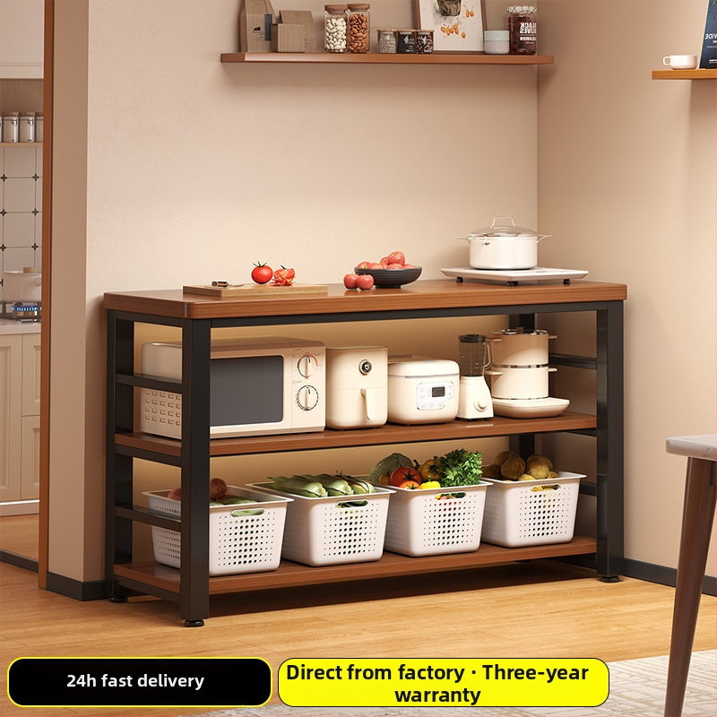 Regál na mikrovlnnú rúru v kuchyni, viacposchodový drevený podlahový organizér, obdĺžnikový dizajn, vhodný do rohu, viacúčelový