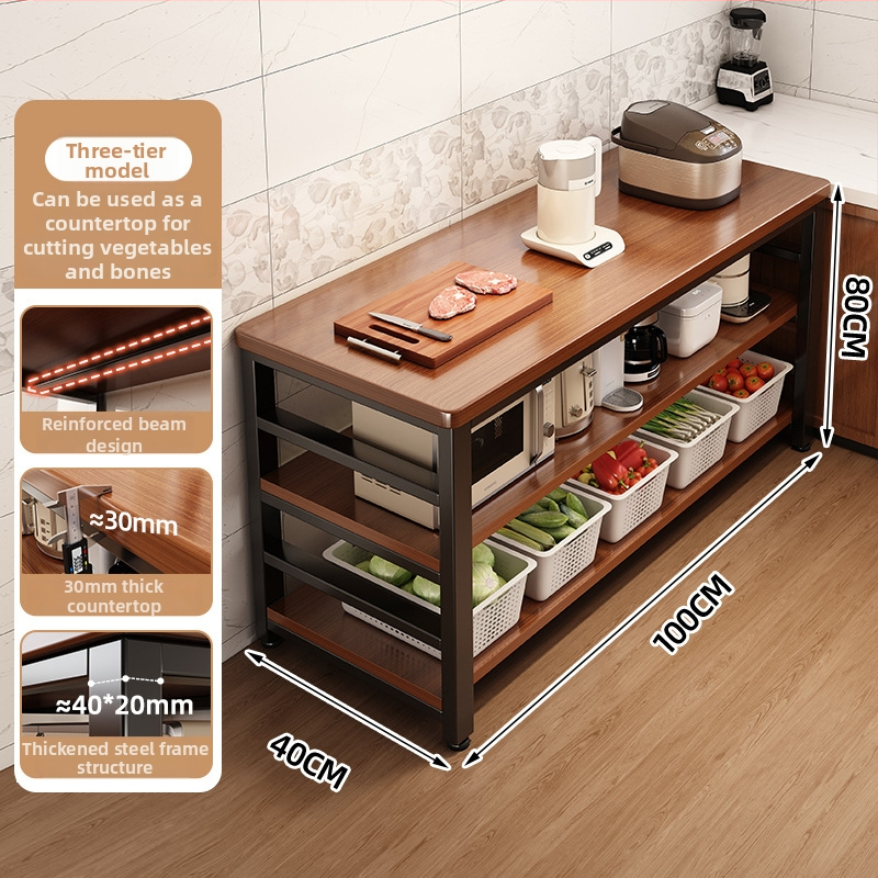 Regál na mikrovlnnú rúru v kuchyni, viacposchodový drevený podlahový organizér, obdĺžnikový dizajn, vhodný do rohu, viacúčelový