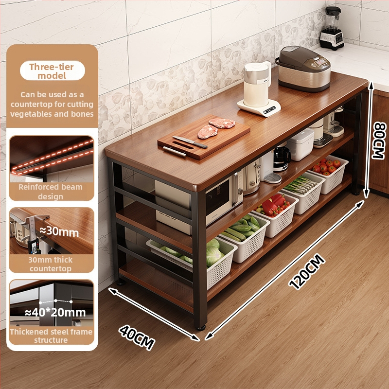 Regál na mikrovlnnú rúru v kuchyni, viacposchodový drevený podlahový organizér, obdĺžnikový dizajn, vhodný do rohu, viacúčelový