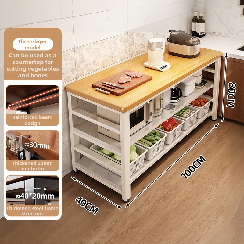 Regál na mikrovlnnú rúru v kuchyni, viacposchodový drevený podlahový organizér, obdĺžnikový dizajn, vhodný do rohu, viacúčelový