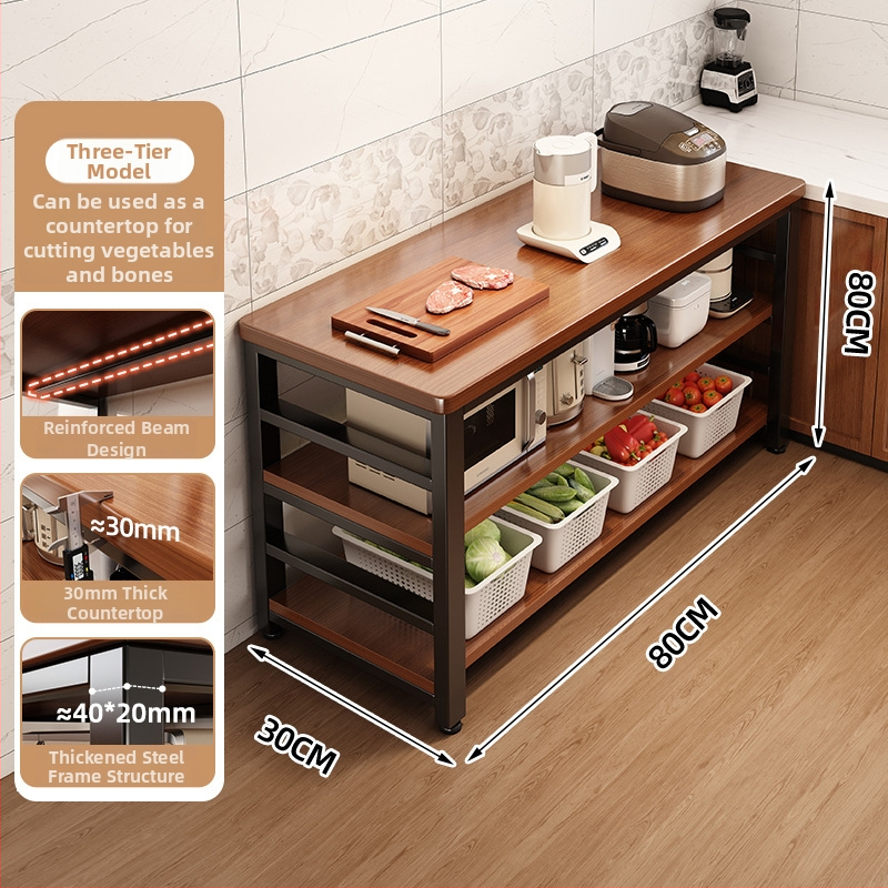 Regál na mikrovlnnú rúru v kuchyni, viacposchodový drevený podlahový organizér, obdĺžnikový dizajn, vhodný do rohu, viacúčelový