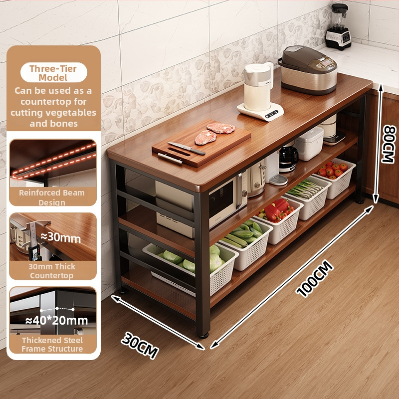 Regál na mikrovlnnú rúru v kuchyni, viacposchodový drevený podlahový organizér, obdĺžnikový dizajn, vhodný do rohu, viacúčelový