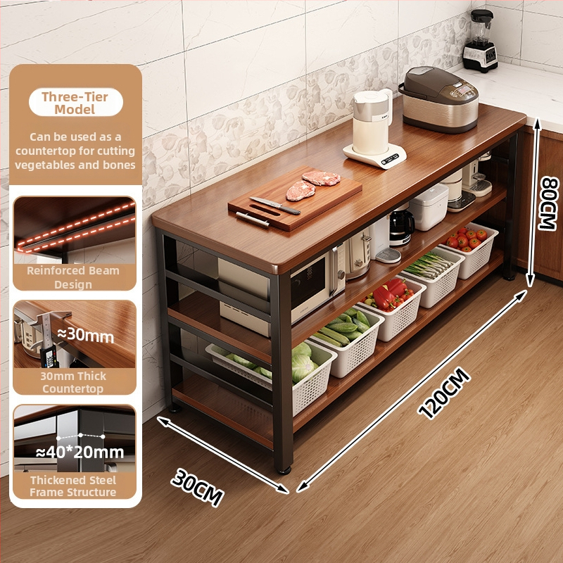 Regál na mikrovlnnú rúru v kuchyni, viacposchodový drevený podlahový organizér, obdĺžnikový dizajn, vhodný do rohu, viacúčelový