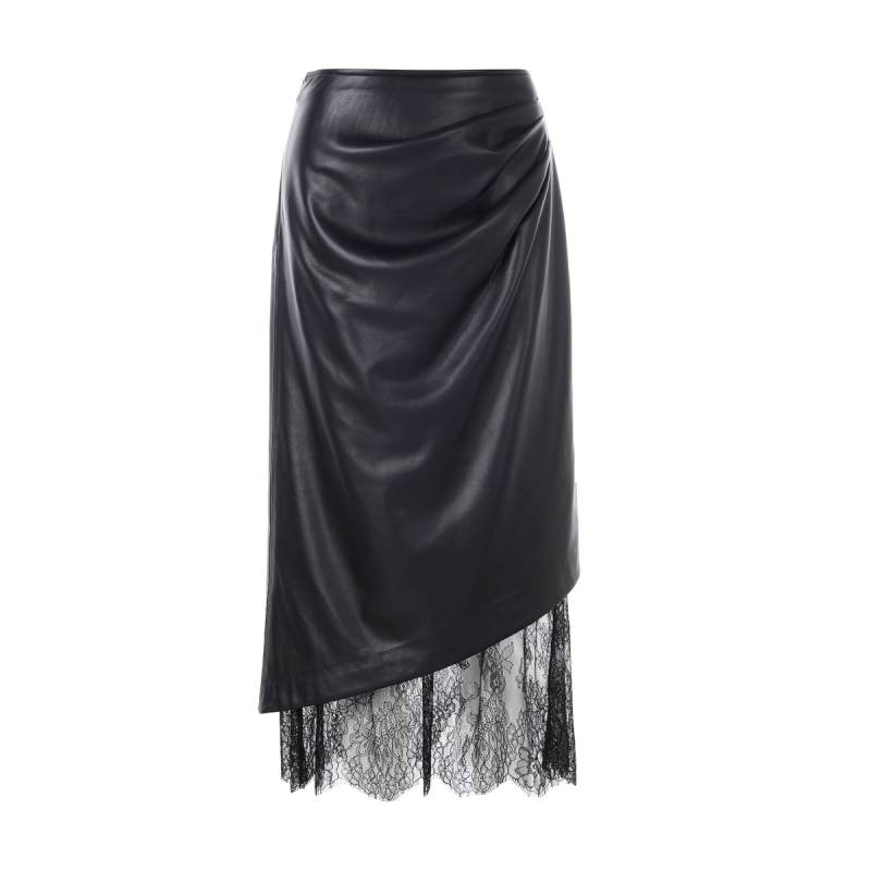 Ženska PU kožna jakna, V-izrez, slobodan kroj, elegantan gradski stil, kopčanje kopčama