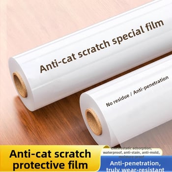Φιλμ προστασίας καναπέ από γρατζουνιές γάτων — διαφανές κάλυμμα PVC, στυλ καρτούν
