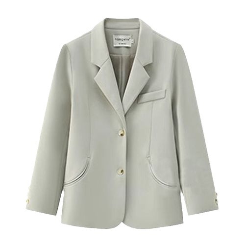 Žensko sako za vitku figuru – ravni kroj, dugi rukavi, poluotvoren ovratnik, jednodobno kopčanje, poliester