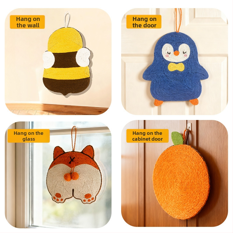 Πάτος γρατσουνίσματος για γάτες από σίσαλ, ανθεκτικός στη φθορά, εγκατεστημένος κάθετα στον τοίχο, προστασία καναπέ