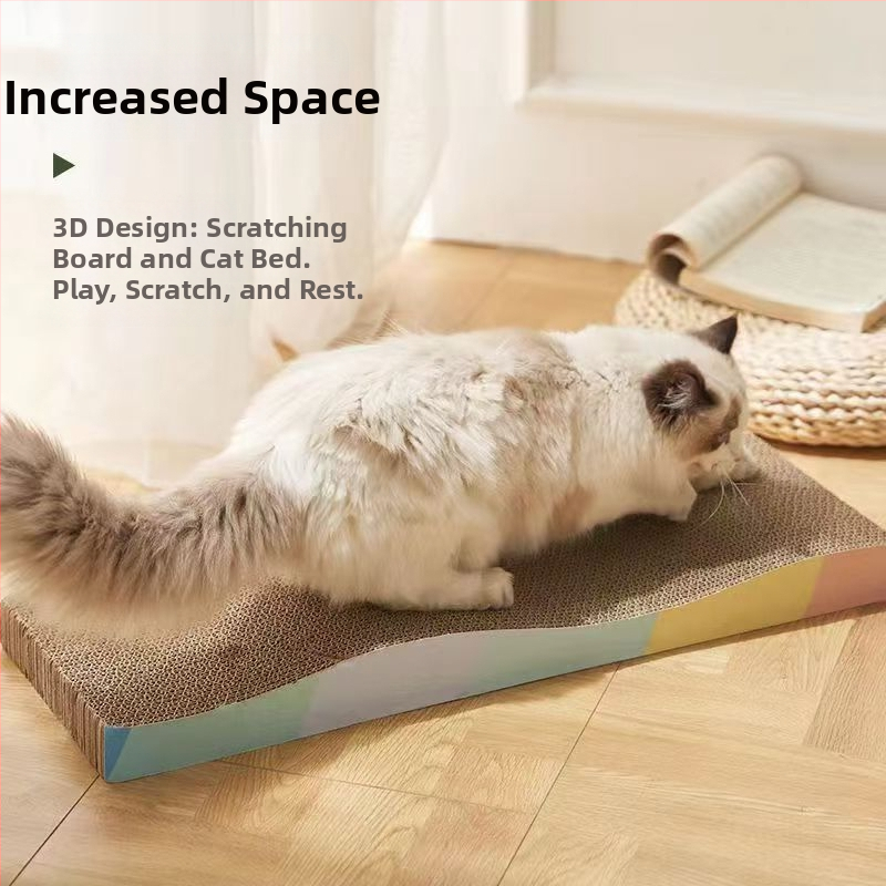 Δίσκος γρατσουνίσματος για γάτες и φωλιά από κυματοειδές χαρτόνι – αυτόνομη ψυχαγωγία, ανακούφιση πλήξης, γλυκό στυλ (Μάρκα: Powerful Factory)