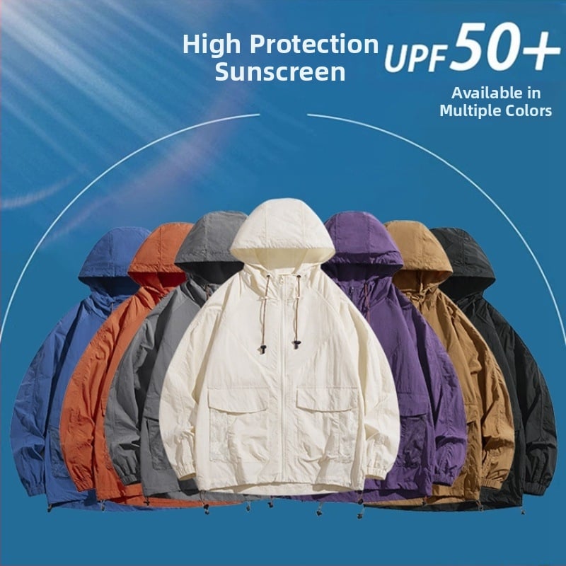 2350 Unisex lagani ljetni vanjski windbreaker od najlona, brzo se suši, prozračan, UPF50+, s kapuljom