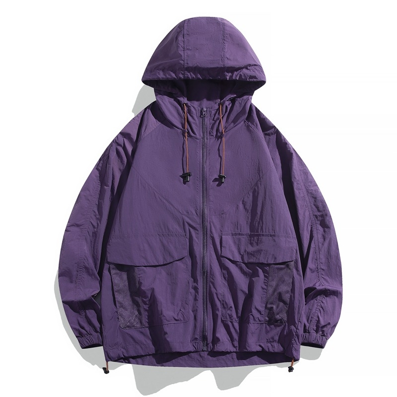 2350 Unisex lagani ljetni vanjski windbreaker od najlona, brzo se suši, prozračan, UPF50+, s kapuljom