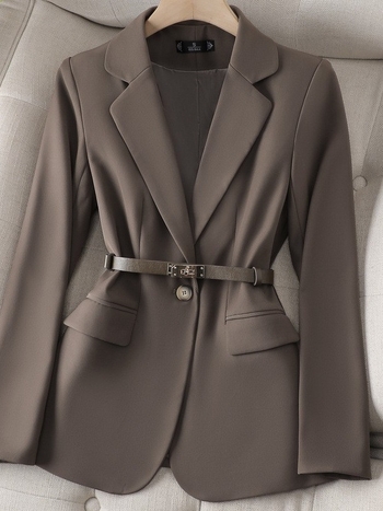 Дамско сако с костюмска яка, дълги ръкави, полиестер, ретро стил