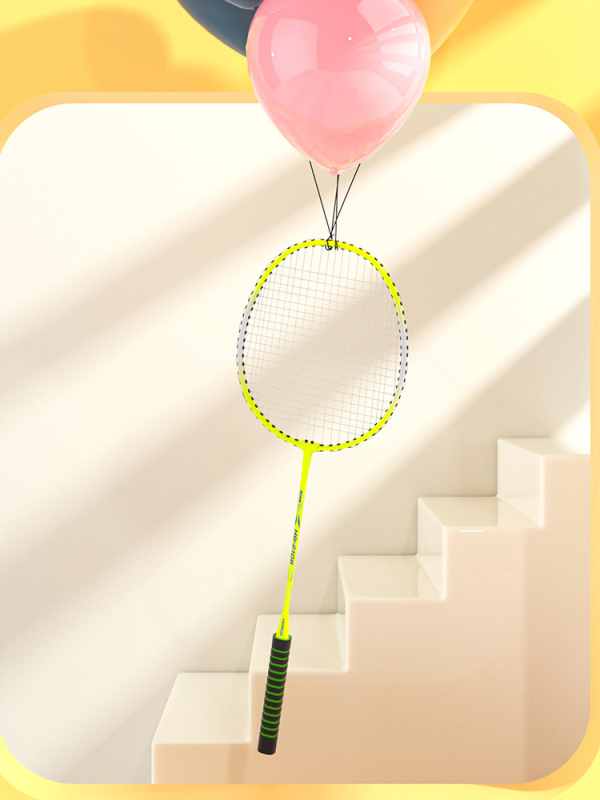 Para badminton reketa – odrasli, ofenzivni stil, okvir od željezne zliatiny, težina 95–100 g, G1 držač, umjerena tvrdoća osi