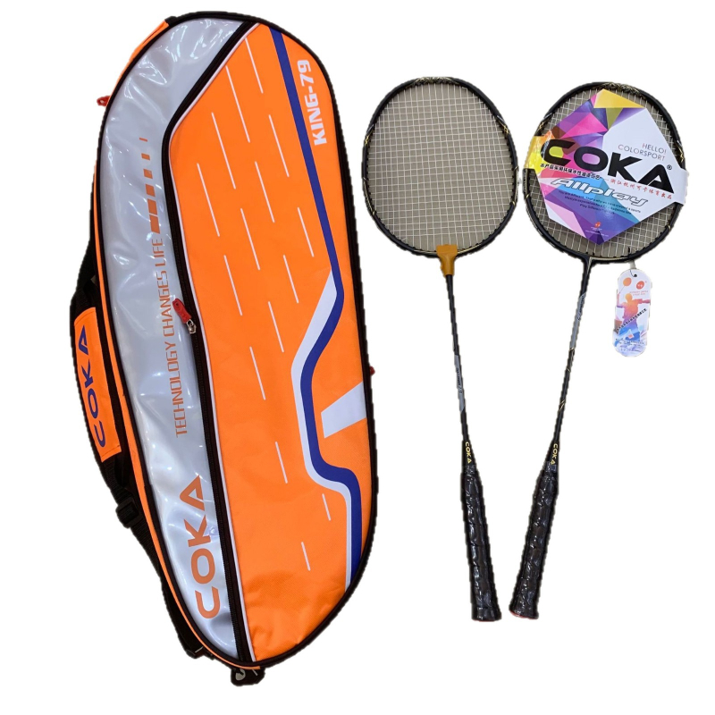 Reket za badminton, okvir od karbonskih vlakana, težina 85–89 g, drška G4, ravni vrat, mogućnost personalizacije i tisak logotipa