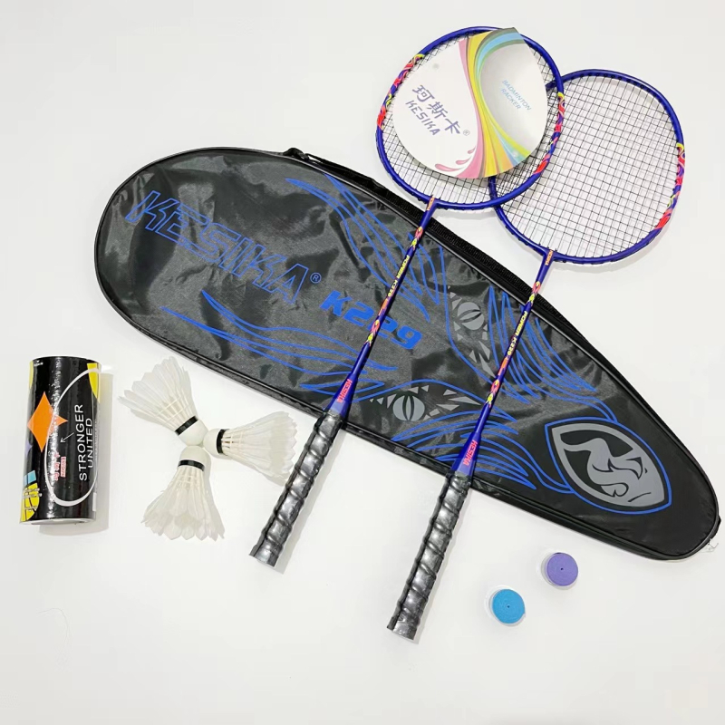 Coska Jednoporodna badminton raketa za odrasle, okvir od Ferroalloy, težina 95–100 g, držač G3, ravni shaft, otisnuto logo