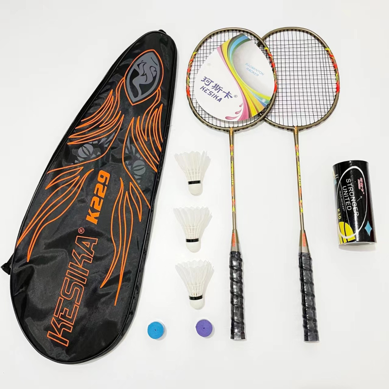 Coska Jednoporodna badminton raketa za odrasle, okvir od Ferroalloy, težina 95–100 g, držač G3, ravni shaft, otisnuto logo