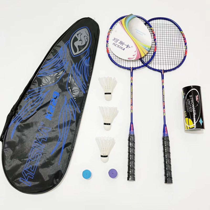 Coska Jednoporodna badminton raketa za odrasle, okvir od Ferroalloy, težina 95–100 g, držač G3, ravni shaft, otisnuto logo