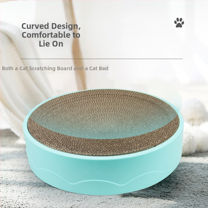 Πίνακας γρατσουνίσματος γάτας με κυκλικό φωλιά, εναλλάξιμος εσωτερικός πυρήνας, γофραρισμένο χαρτί, σετ 5, στυλ Lovable Wind