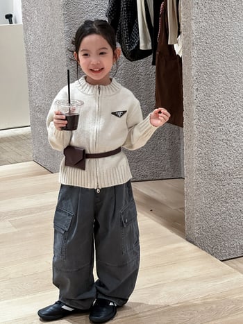 Dječje cargo hlače za jesen, unisex, 100% pamuk, mekan dodir, s džepovima