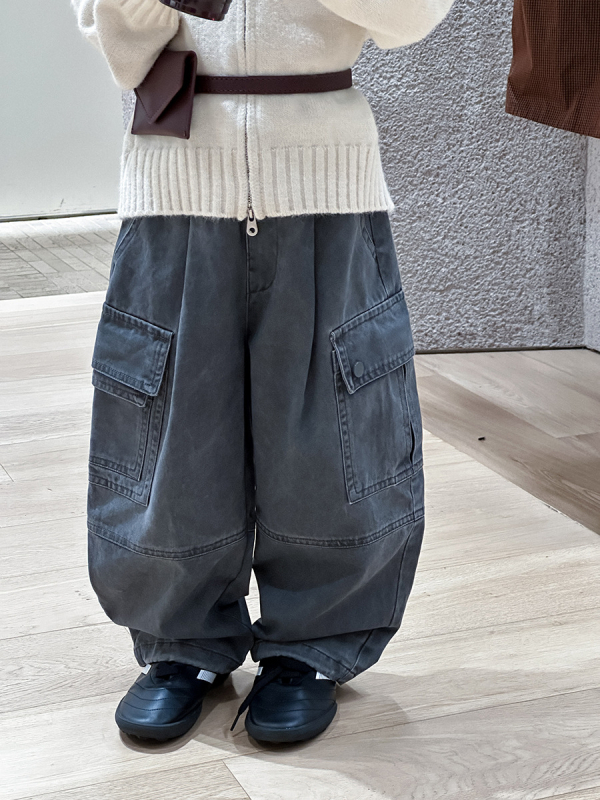 Dječje cargo hlače za jesen, unisex, 100% pamuk, mekan dodir, s džepovima