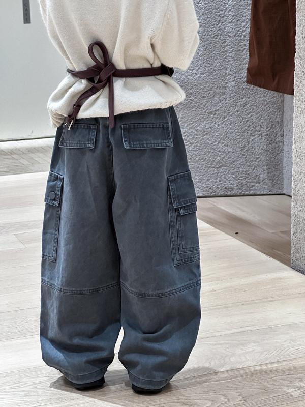 Dječje cargo hlače za jesen, unisex, 100% pamuk, mekan dodir, s džepovima
