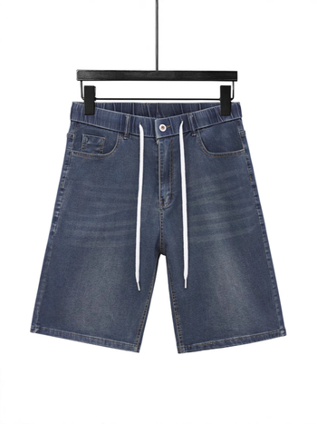 Streč denim šorc, udoban kroj, vintage floral print, pamuk-elastan tkanina, srednje visoki struk