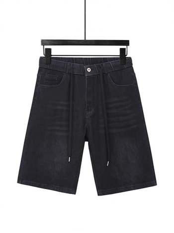 Streč denim šorc, udoban kroj, vintage floral print, pamuk-elastan tkanina, srednje visoki struk