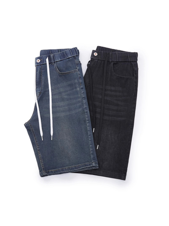 Streč denim šorc, udoban kroj, vintage floral print, pamuk-elastan tkanina, srednje visoki struk