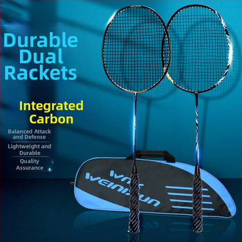 Reket za badminton s aluminijskim okvirom, najlonske navoje, direktni udar, umjerena tvrdoća, paket od 2 komada