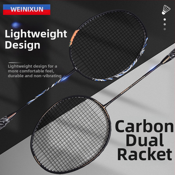 Reket za badminton s aluminijskim okvirom, najlonske navoje, direktni udar, umjerena tvrdoća, paket od 2 komada