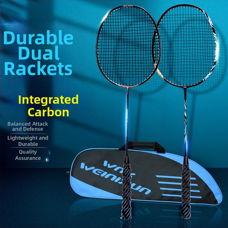 Reket za badminton s aluminijskim okvirom, najlonske navoje, direktni udar, umjerena tvrdoća, paket od 2 komada