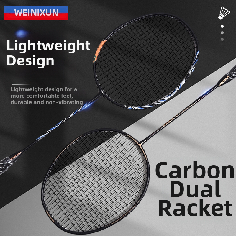 Reket za badminton s aluminijskim okvirom, najlonske navoje, direktni udar, umjerena tvrdoća, paket od 2 komada