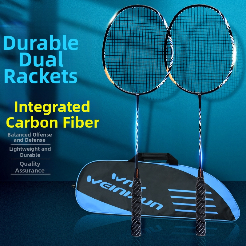 Reket za badminton s aluminijskim okvirom, najlonske navoje, direktni udar, umjerena tvrdoća, paket od 2 komada