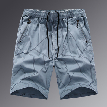 Muške plitke šorceve za plažu - pamuk, slobodan kroj, ljeto, ravni kroj, 100% pamuk, više džepova