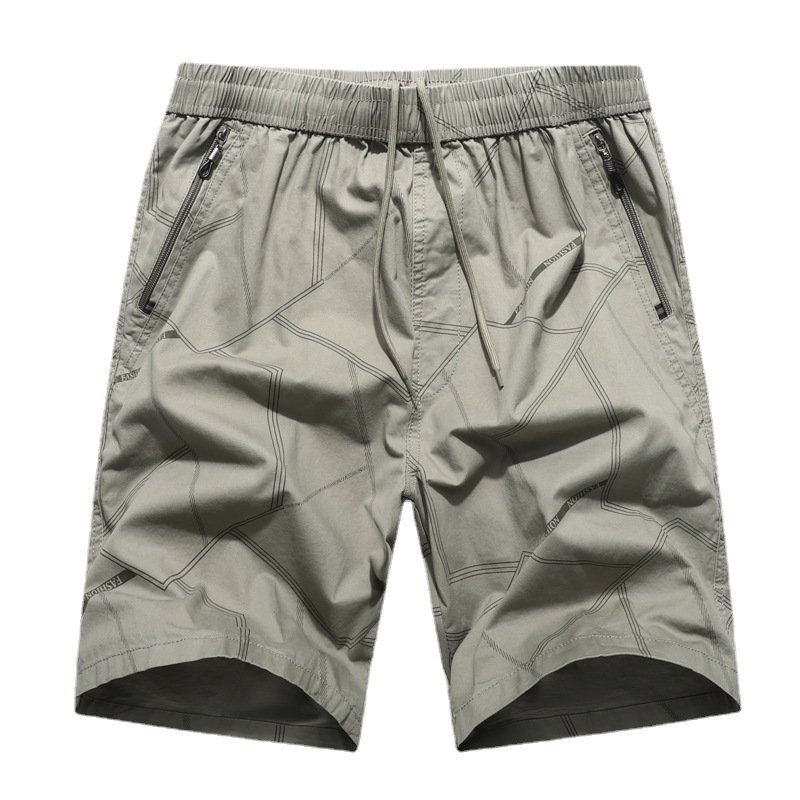 Muške plitke šorceve za plažu - pamuk, slobodan kroj, ljeto, ravni kroj, 100% pamuk, više džepova