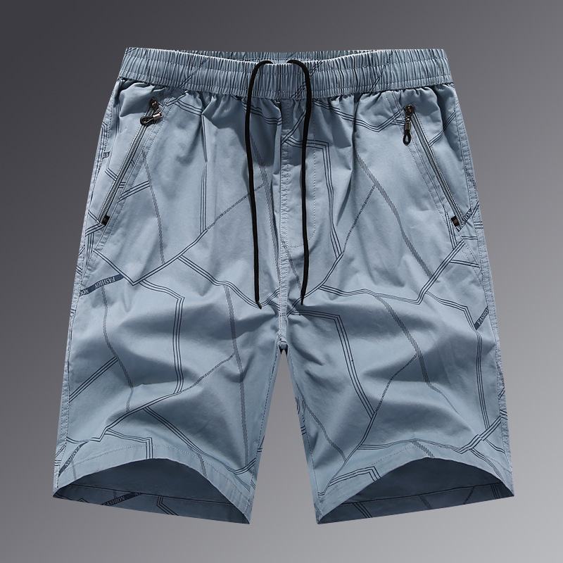 Muške plitke šorceve za plažu - pamuk, slobodan kroj, ljeto, ravni kroj, 100% pamuk, više džepova