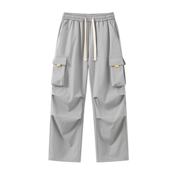 Hlače paratrooper, slobodan kroj, srednji pojas, ravne nogavice, materijal: 96% acetatnih vlakana + poliester, Hongkong stil