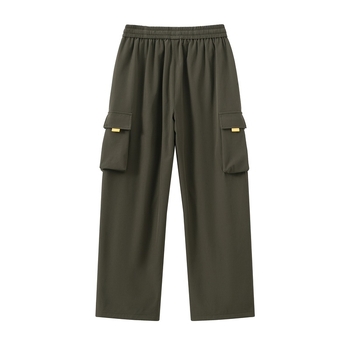 Hlače paratrooper, slobodan kroj, srednji pojas, ravne nogavice, materijal: 96% acetatnih vlakana + poliester, Hongkong stil