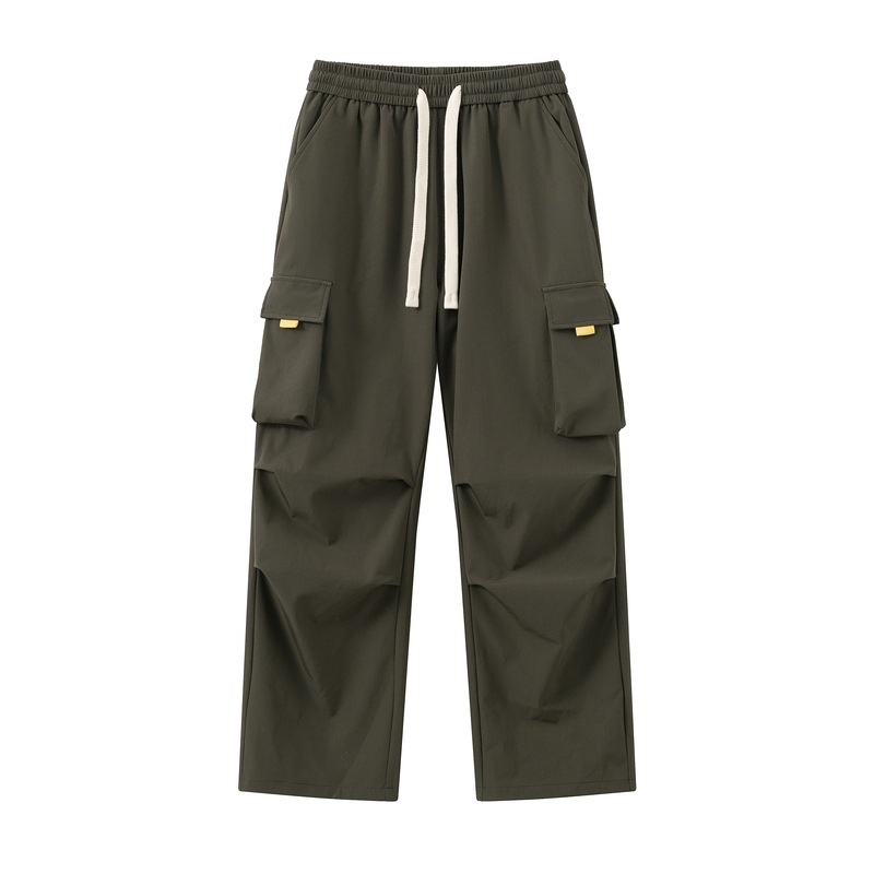 Hlače paratrooper, slobodan kroj, srednji pojas, ravne nogavice, materijal: 96% acetatnih vlakana + poliester, Hongkong stil