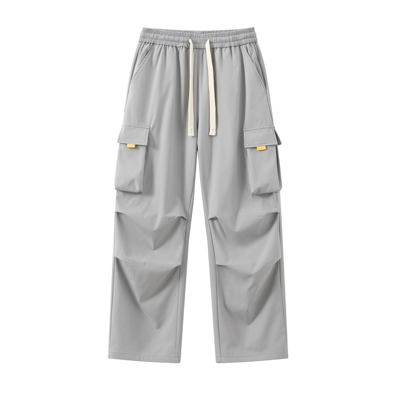 Hlače paratrooper, slobodan kroj, srednji pojas, ravne nogavice, materijal: 96% acetatnih vlakana + poliester, Hongkong stil