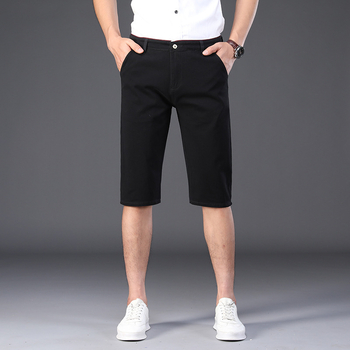 Férfi pamut sportos casual nadrág, egyenes szabású, cropped hossz, középső derekú, egyszínű