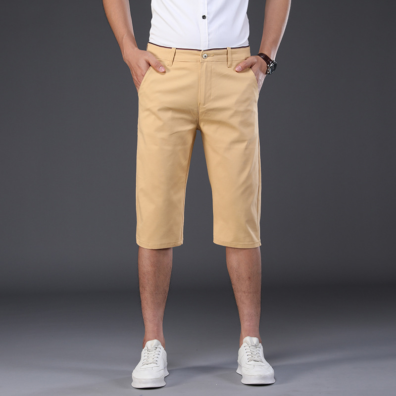 Férfi pamut sportos casual nadrág, egyenes szabású, cropped hossz, középső derekú, egyszínű