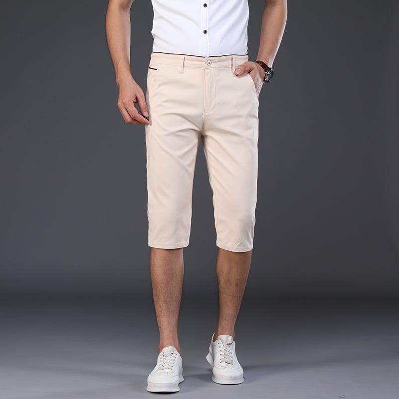 Férfi pamut sportos casual nadrág, egyenes szabású, cropped hossz, középső derekú, egyszínű