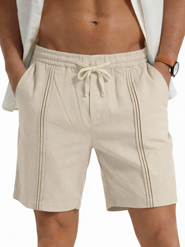 Férfiaknak szabadidős rövidnadrág egyenes szabással, 100% poliészter, enyhe nyúlás